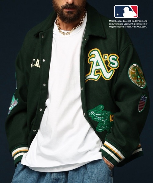 SKOOKUM（スクーカム） スタジャン M グリーン メンズ : ZOZOTOWN