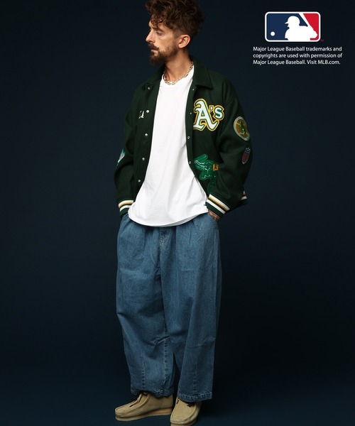 SKOOKUM（スクーカム） スタジャン M グリーン メンズ : ZOZOTOWN