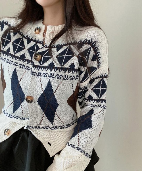 「NANEA」 ニットカーディガン フリー アイボリー レディース_画像2