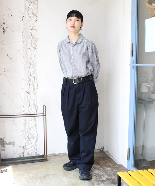 「D.M.G.」 チノパンツ S ネイビー レディース_画像3