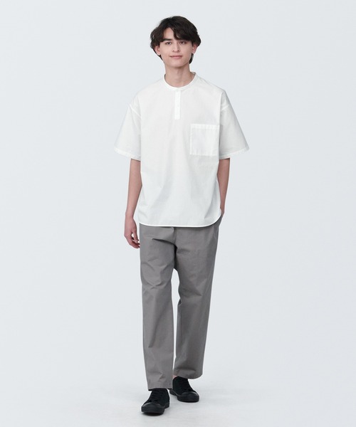 無印良品（MUJI） 7分袖シャツ S グレー メンズ : ZOZOTOWN Yahoo!店