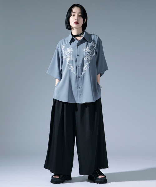 「Ellno Loset」 半袖シャツ LARGE ブルー系その他 メンズ_画像7