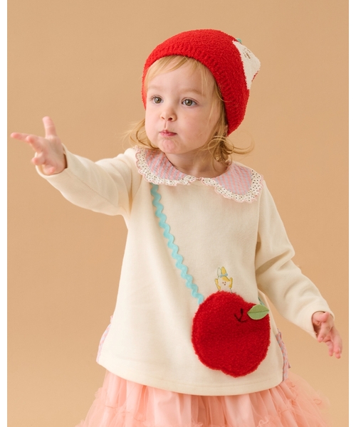 babycheer（ベイビーチアー） トレーナー りんごポシェットトレーナー