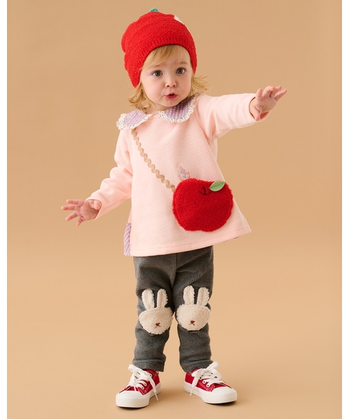 babycheer（ベイビーチアー） トレーナー りんごポシェットトレーナー