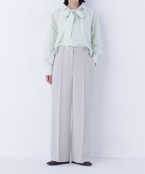 パンツ ゴールドボタンワイドパンツ レディース_7