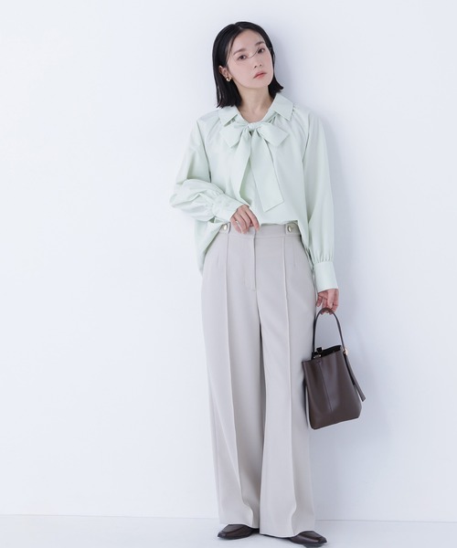 パンツ ゴールドボタンワイドパンツ レディース_6