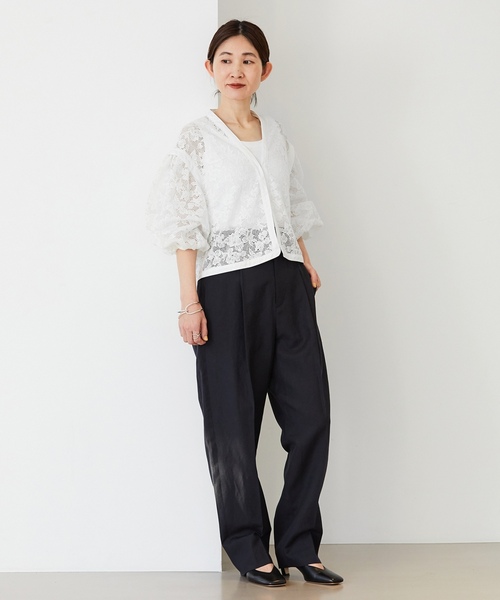 「VERMEIL par iena」 7分袖ブラウス FREE ネイビー レディース_画像4