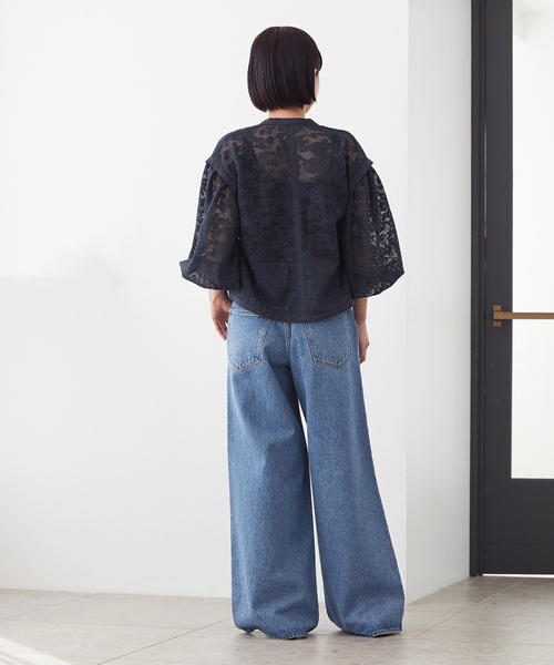 「VERMEIL par iena」 7分袖ブラウス FREE ネイビー レディース_画像9