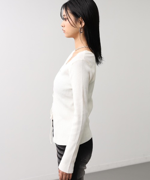 ANAP（アナップ） ニット セーター レースアップ リブニット トップス