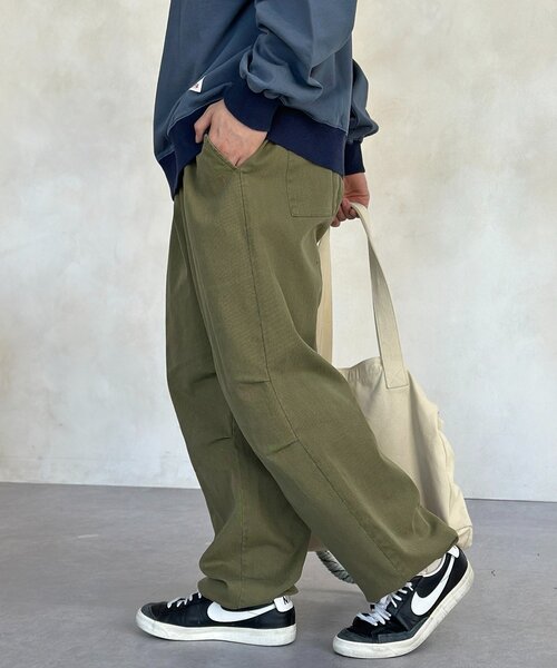 CPCM（シーピーシーエム） パンツ ストレッチツイルニータックパンツ