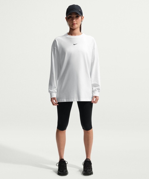 ナイキ★00s スタッド トゥールーザン 襟無し 長袖 ラガーシャツ 白 L NIKE（ナイキ） nike tシャツ NSW クラシック OS L/S Tシャツ