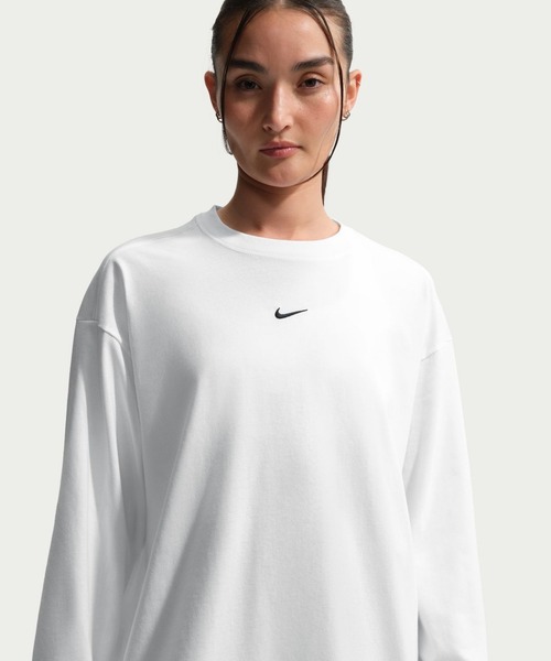 ナイキ★00s スタッド トゥールーザン 襟無し 長袖 ラガーシャツ 白 L NIKE（ナイキ） nike tシャツ NSW クラシック OS L/S Tシャツ