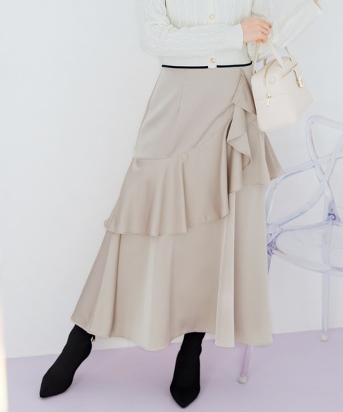 WILLSELECTION（ウィルセレクション） ロング スカート アシメラッフル