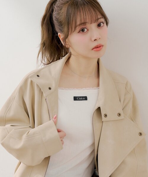 Chico（チコ） tシャツ カップ付きレースコンパクトトップス
