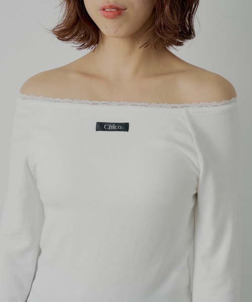 Chico（チコ） tシャツ カップ付きレースコンパクトトップス