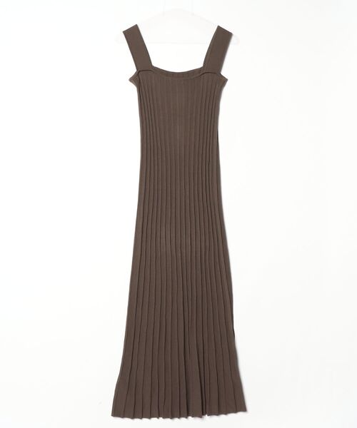 「anuans」 ニットワンピース FREE カーキ レディース_画像2