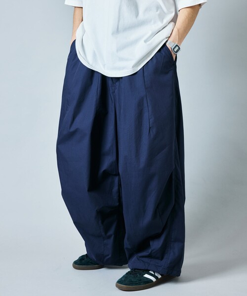 「FREAK'S STORE」 イージーパンツ LARGE ネイビー メンズ_画像9