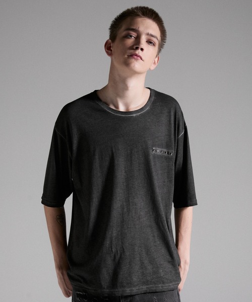 GRANCY tシャツ 「GRANCY」Military Studs Design Distressed T-shirt