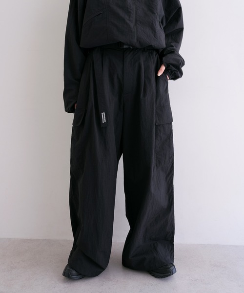 ANME ワイドパンツ カーゴパンツ 接触冷感/UVカット(UPF50＋)/撥水加工