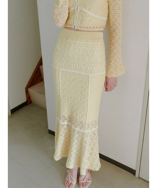 SNIDEL（スナイデル） ロング スカート クロシェニットスカート