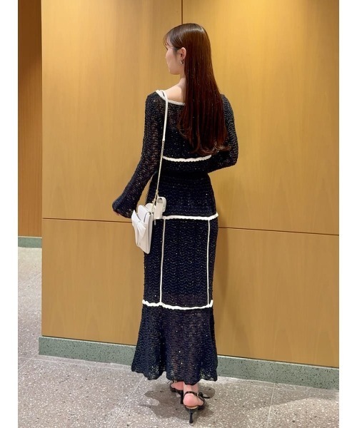SNIDEL（スナイデル） ロング スカート クロシェニットスカート