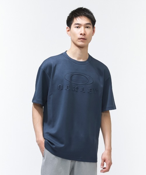 Oakley ネイビー立体ロゴ Tシャツ OAKLEY（オークリー） tシャツ ENHANCE QD SS TEE PONCH 5.0 メンズ