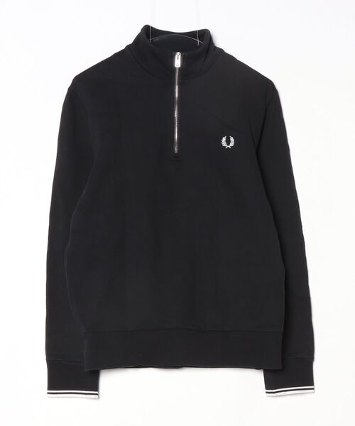 「FRED PERRY」 スウェットカットソー M ブラック レディース
