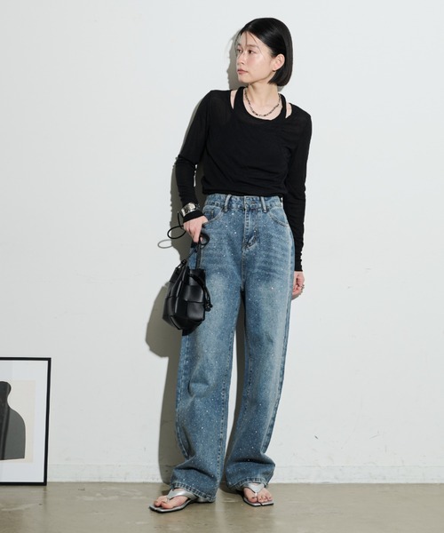 「Shelly island」 デニムパンツ S ブルー レディース_画像3