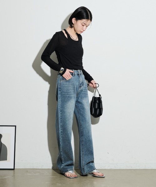 「Shelly island」 デニムパンツ S ブルー レディース_画像5