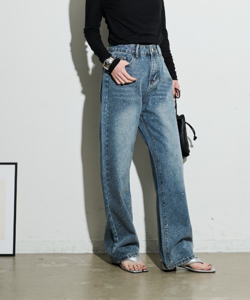 「Shelly island」 デニムパンツ S ブルー レディース_画像7