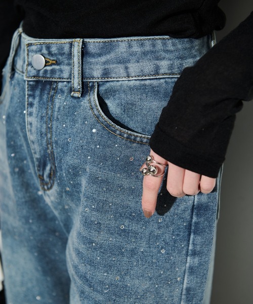 「Shelly island」 デニムパンツ S ブルー レディース_画像8