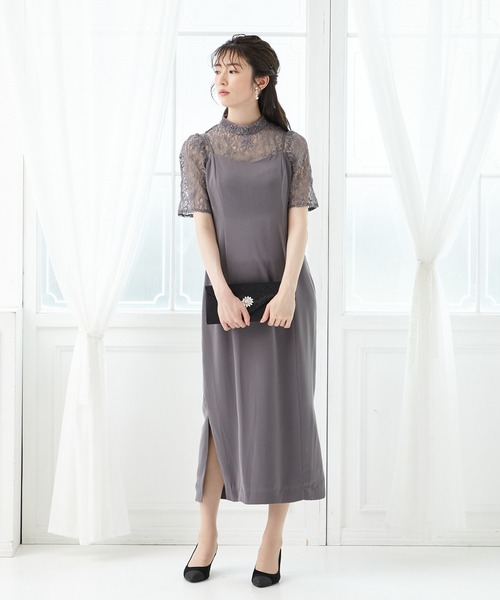 「AIMER」 キャミソールワンピース MEDIUM チャコールグレー レディース_画像4