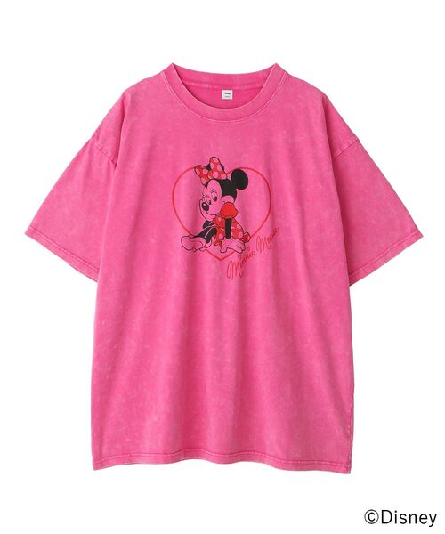 USA製★Disney Tシャツ ミッキー&ミニー デカロゴ ピンク XL以上 Disney（ディズニー） tシャツ ミニー/レトロT レディース : ZOZOTOWN