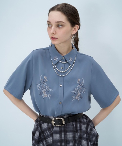 HARE（ハレ） ブラウス シャツ トロミシシュウシャツ(HARE) レディース
