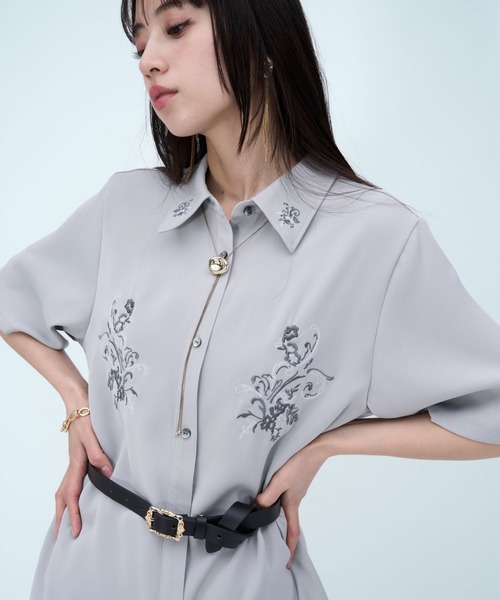 HARE（ハレ） ブラウス シャツ トロミシシュウシャツ(HARE) レディース