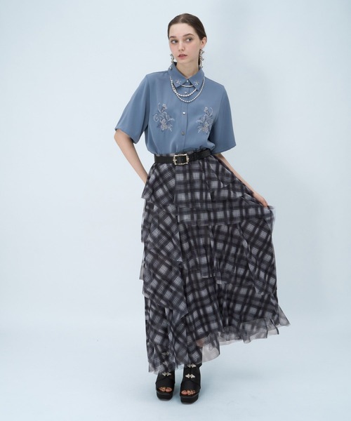 ブラウス シャツ トロミシシュウシャツ(HARE) レディースの画像
