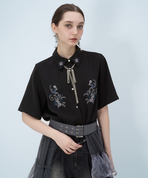HARE（ハレ） ブラウス シャツ トロミシシュウシャツ(HARE) レディース
