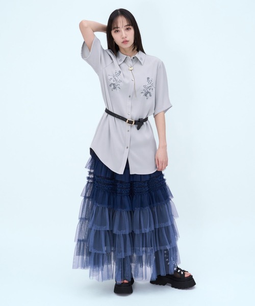 HARE(ハレ) ブラウス シャツ トロミシシュウシャツ(HARE) レディース HARE(ハレ) ブラウス シャツ トロミシシュウシャツ(HARE) レディース