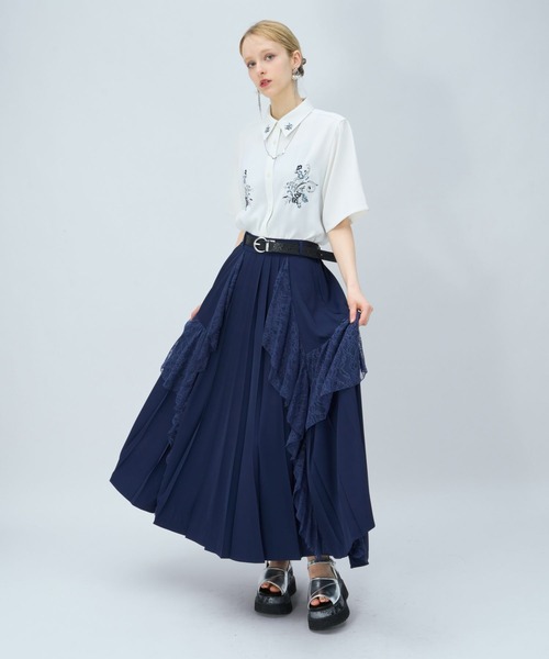 ブラウス シャツ トロミシシュウシャツ(HARE) レディースの画像