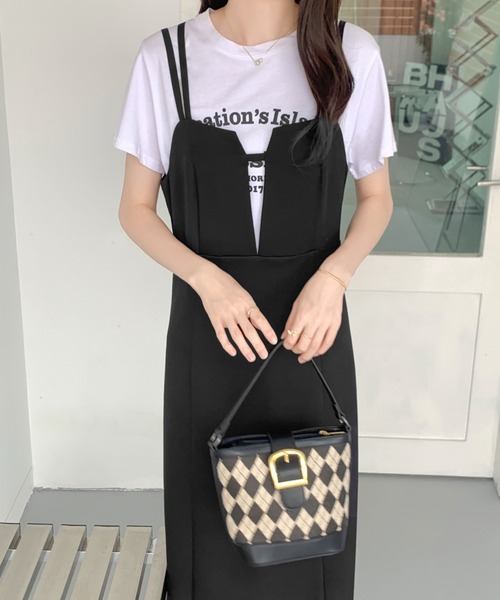 「ECLIN」 キャミソールワンピース M ブラック レディース_画像4