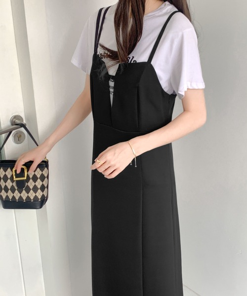 「ECLIN」 キャミソールワンピース M ブラック レディース_画像7