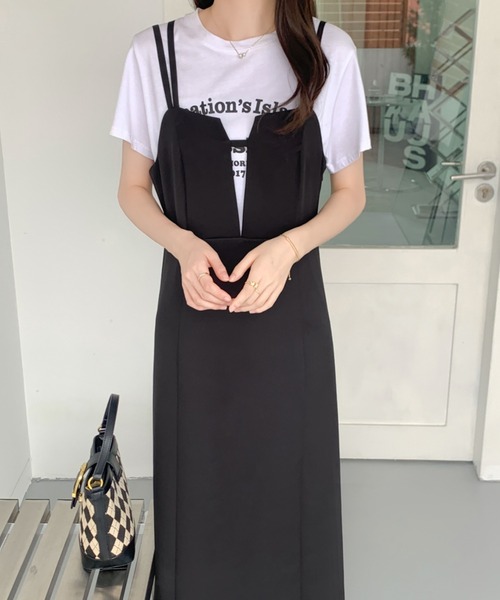 「ECLIN」 キャミソールワンピース M ブラック レディース_画像8