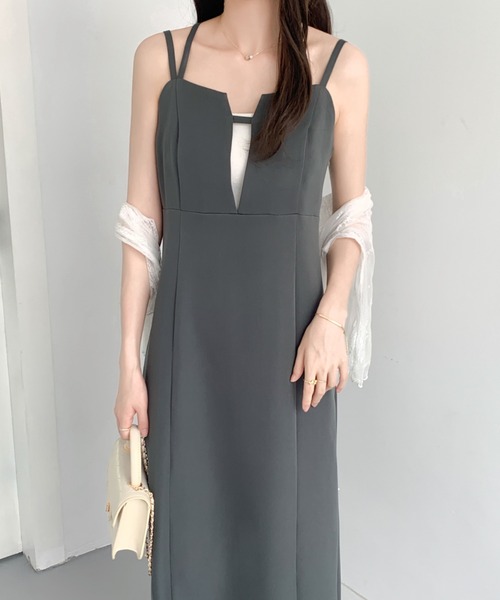 「ECLIN」 キャミソールワンピース M ブラック レディース_画像9