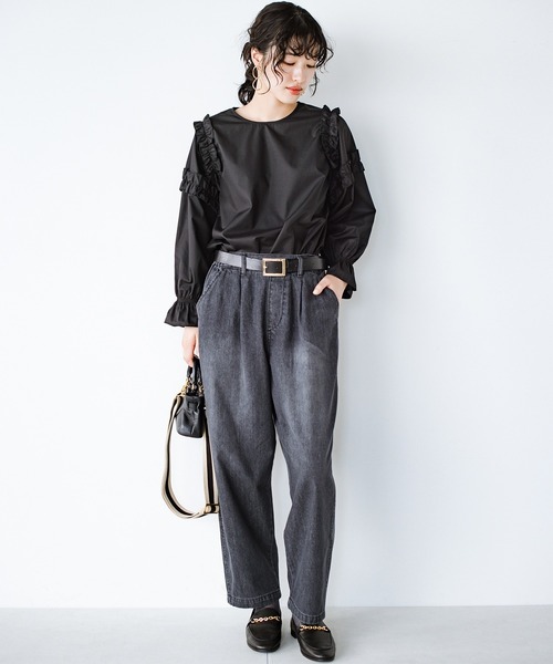 「haco!」 デニムパンツ MEDIUM グレー レディース_画像2