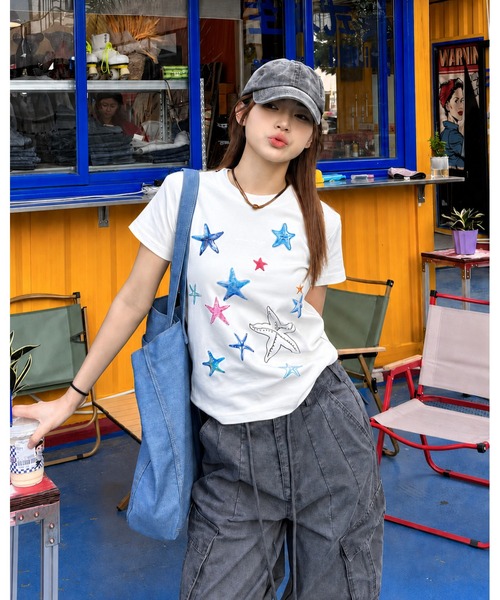 inst.ALL tシャツ 半袖 オーシャンポップグラフィックTシャツ