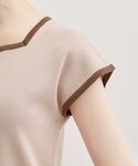ワンピース 夏 「洗濯機可」バイカラー ニット...の詳細画像3
