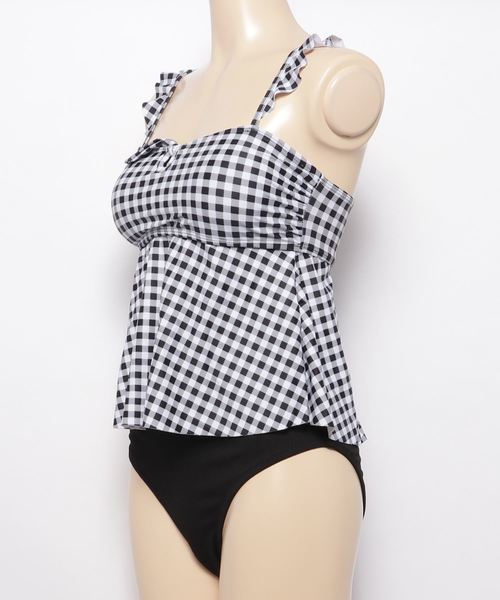 Dita（ディータ） 水着 モノキニ風チェックビスチェトップスビキニ