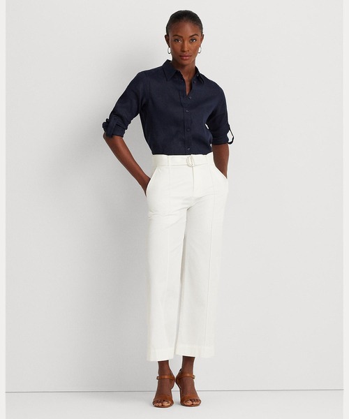 ローレンラルフローレン　麻　半袖ブラウス リネン シャツ （シャツ・ブラウス）｜LAUREN RALPH LAUREN