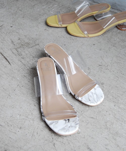 【数日】レペットLUX MULES クリアヒールサンダル ROPE' PICNIC（ロペ ピクニック） サンダル クリアアッパー円柱クリア
