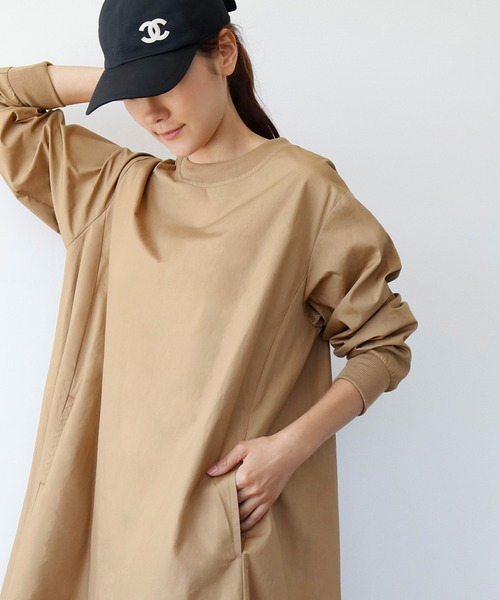 ワンピース コットンAラインロング丈ワンピース